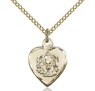 First Communion Heart Chalice Pendant 0892