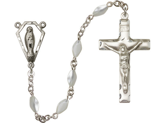 Mother of Pearl Sterling Rosary R0930
