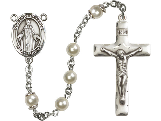Sterling Silver Pearl Rosary R5816SS