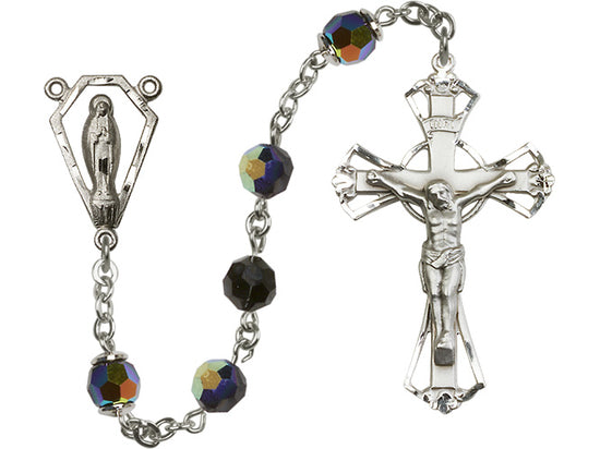 Swarovski Aurora Borealis Sterling Silver Rosary R9558SS