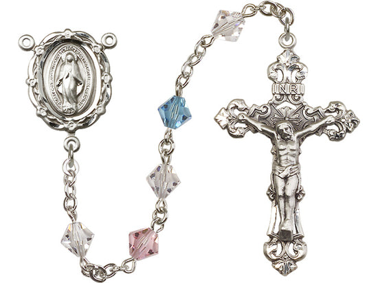 Swarovski Multi-Color Sterling Silver Rosary