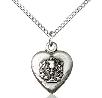 First Communion Heart Chalice Pendant  0892