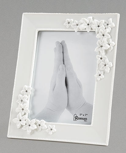 FLORAL PORCELAIN FIRST COMMUNION FRAME