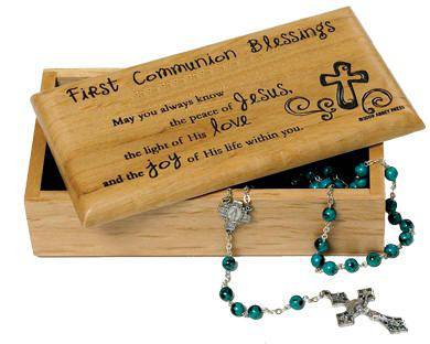 First Communion Blessings Wood Keepsake Box