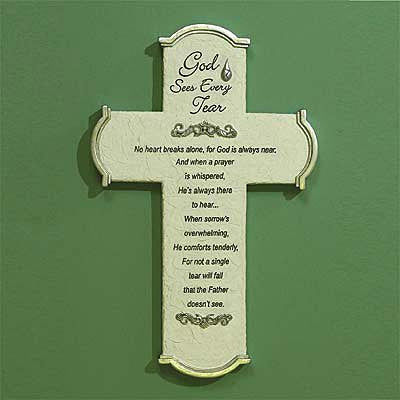 "God Sees Every Tear" Wall Cross and Gift Card