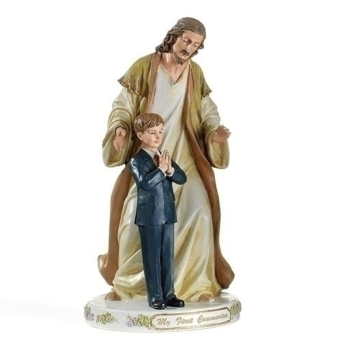 Statue of Jesus with First Communion Boy
