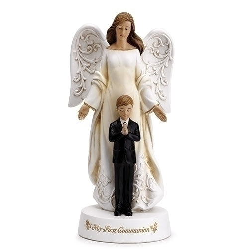 Statue of First Communion Boy with Guardian Angel