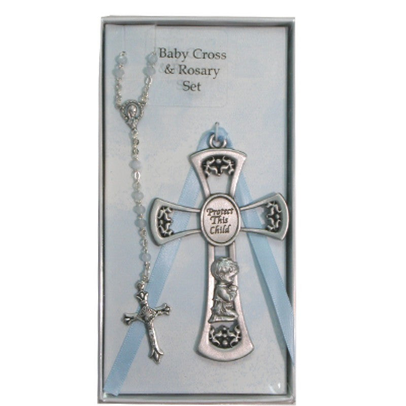 Baby Cross and Rosary Set
