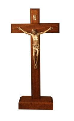 CX 256B Natural Red Wood Standing Crucifix