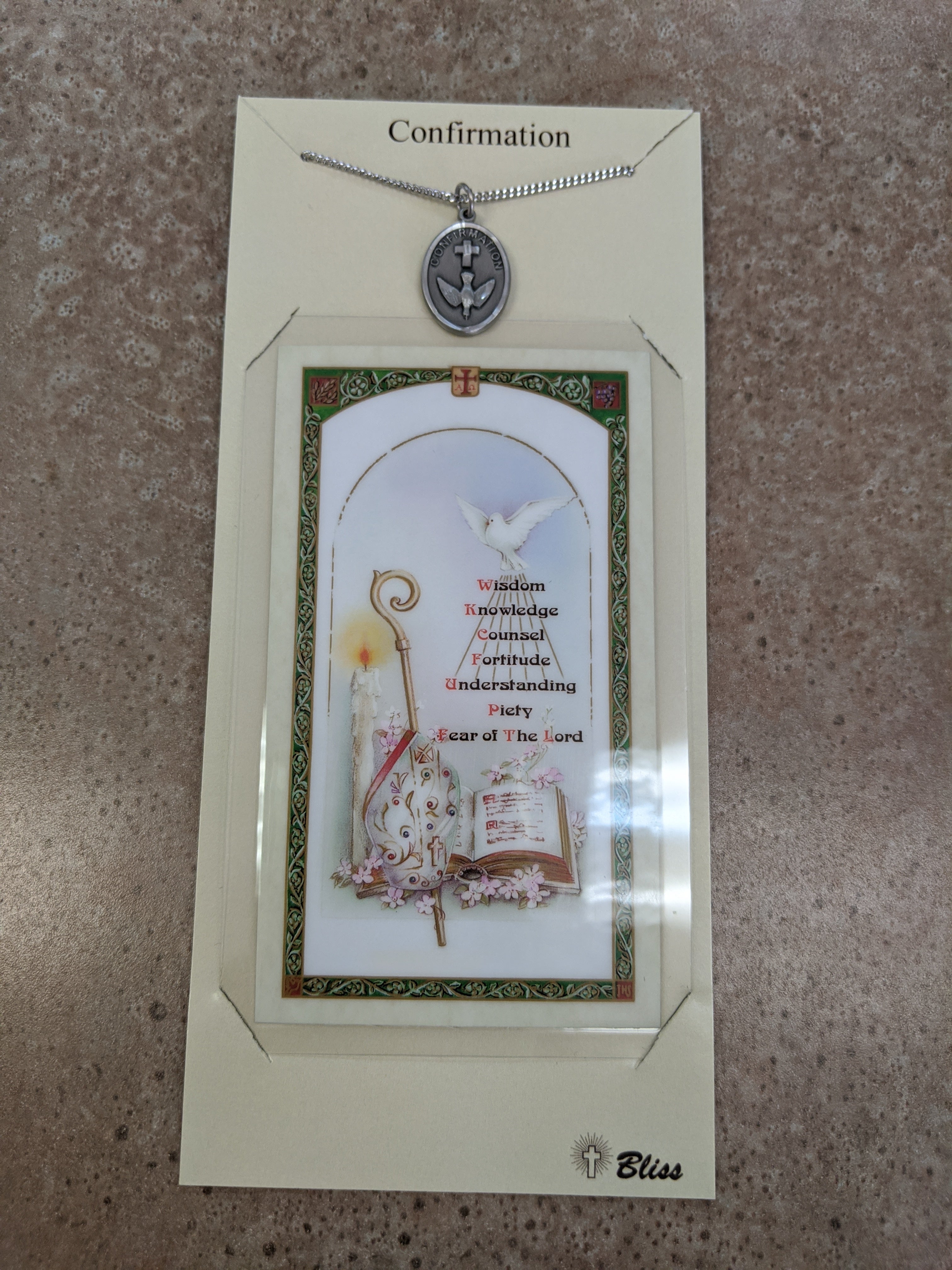 Confirmation Necklace and Holy Card – St. Michael's Books & Gifts