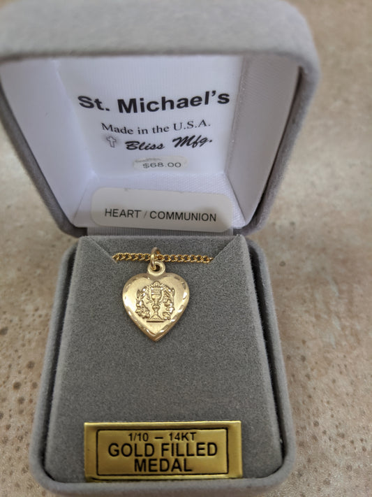 Gold Heart First Communion Pendant