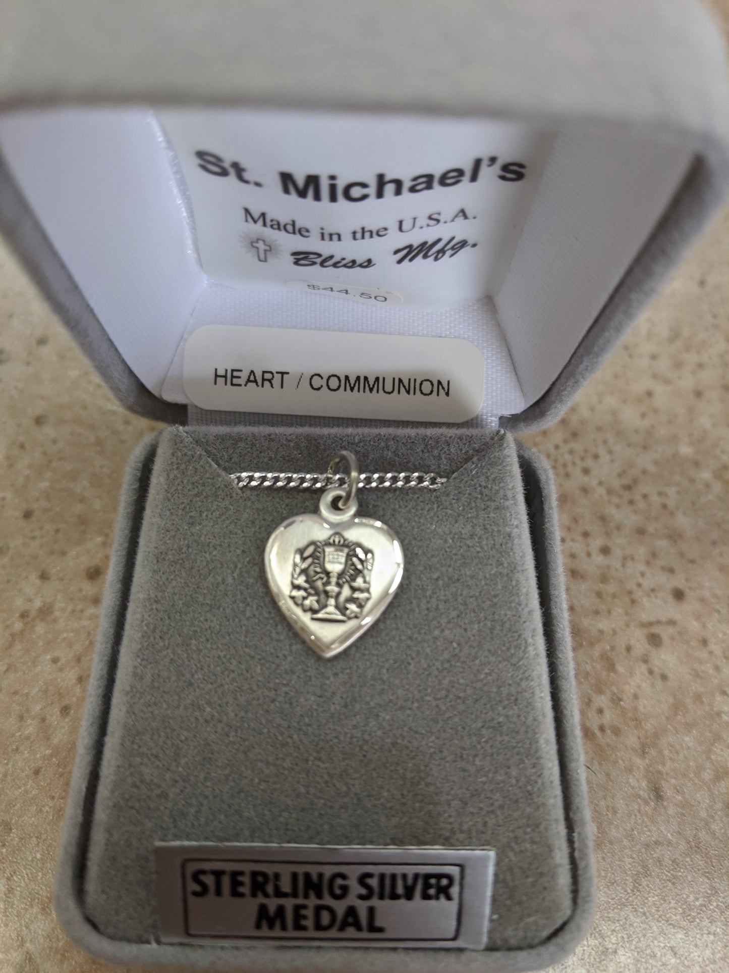 Silver Heart First Communion Pendant