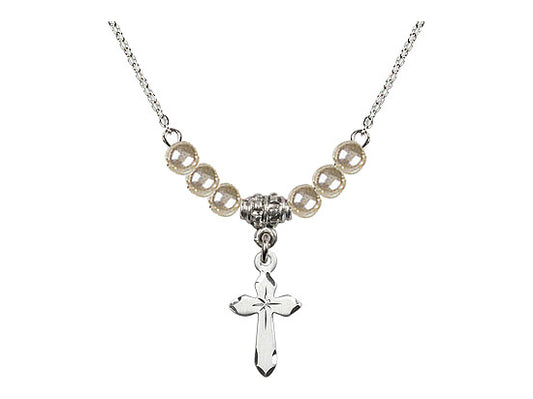 First Communion Pearl Cross Necklace