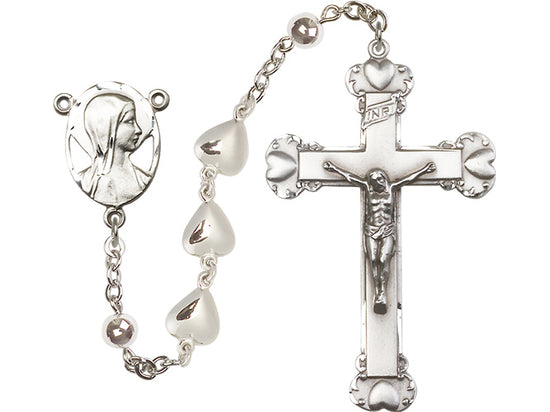 Sterling Silver Heart Rosary