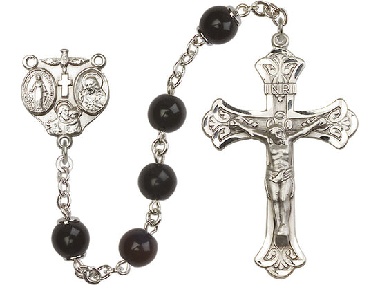 Sterling Silver Black Rosary
