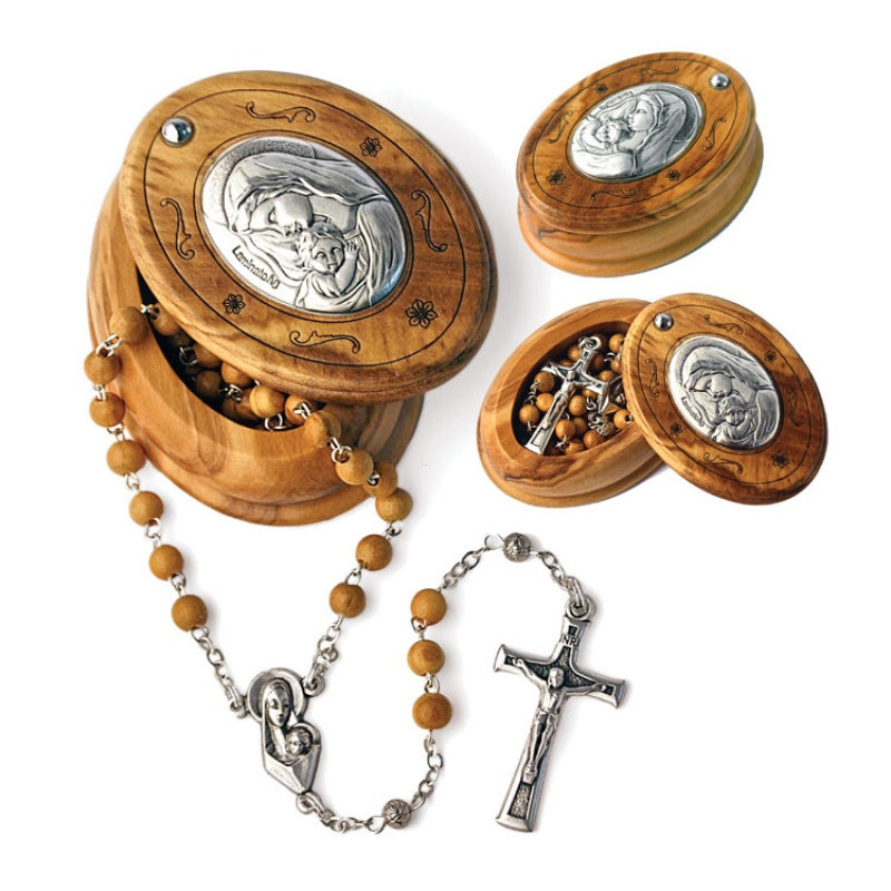 Olive Wood Rosary & Case