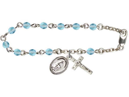 First Communion Aqua Rosary Bracelet