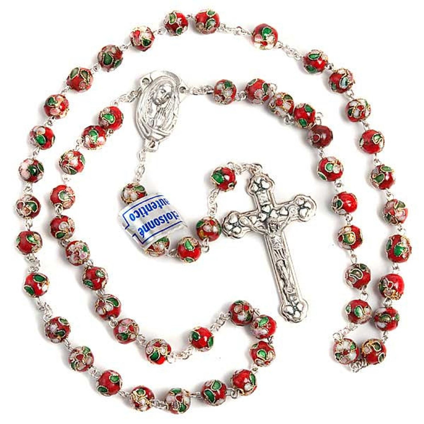 Cloisonne  Red Rosary