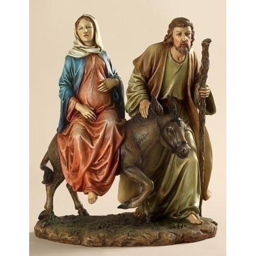 Josephs Studio 10" La Posada "The Lodging" Figure-Joseph with Mary Riding on Donkey on their way to Bethlehem
