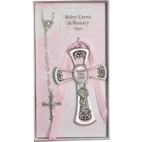 Baby Cross and Rosary Set